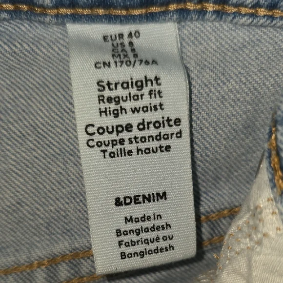 Women's Light Blue Straight Leg Jeans - Picture 4 of 4